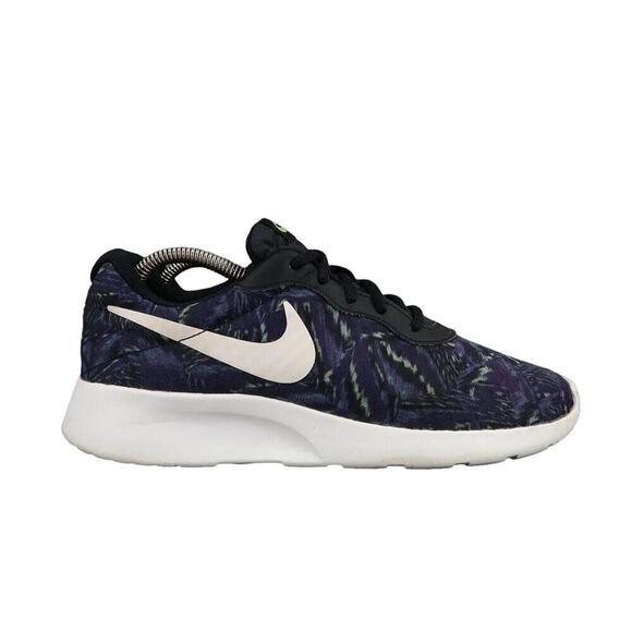 Nike Shoes Womens 8.5 Sneakers Tanjun Print Athletic Trainer Casual Running Blue - Picture 2 of 12